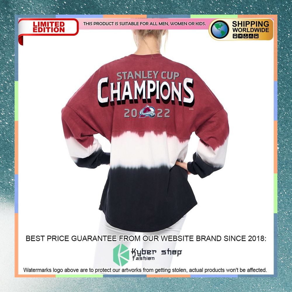 Colorado Avalanche Women's 2022 Stanley Cup Champions Horizontal Ombre Spirit Burgundy Hockey Jersey 6 Colorado Avalanche Women's 2022 Stanley Cup Champions Horizontal Ombre Spirit Burgundy Hockey Jersey word1