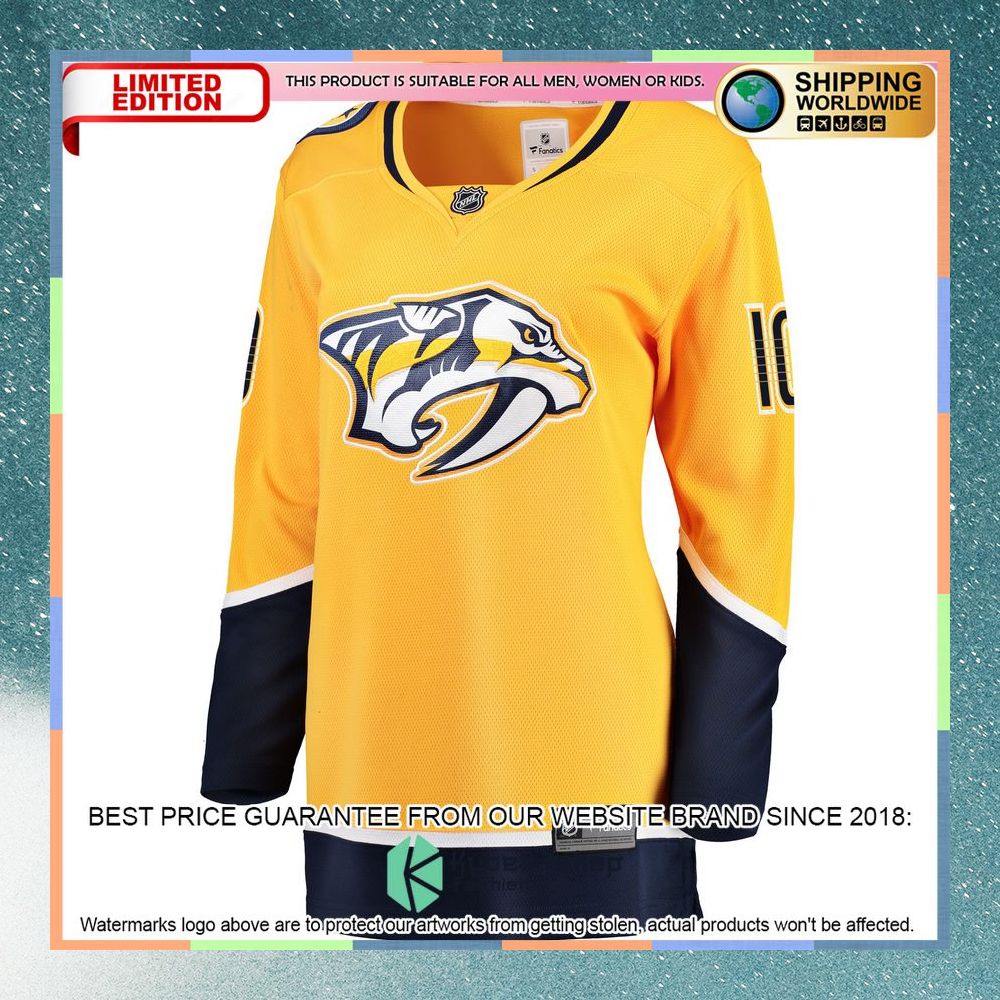 Colton Sissons Nashville Predators Women's Gold Hockey Jersey 6 Colton Sissons Nashville Predators Women's Gold Hockey Jersey word1