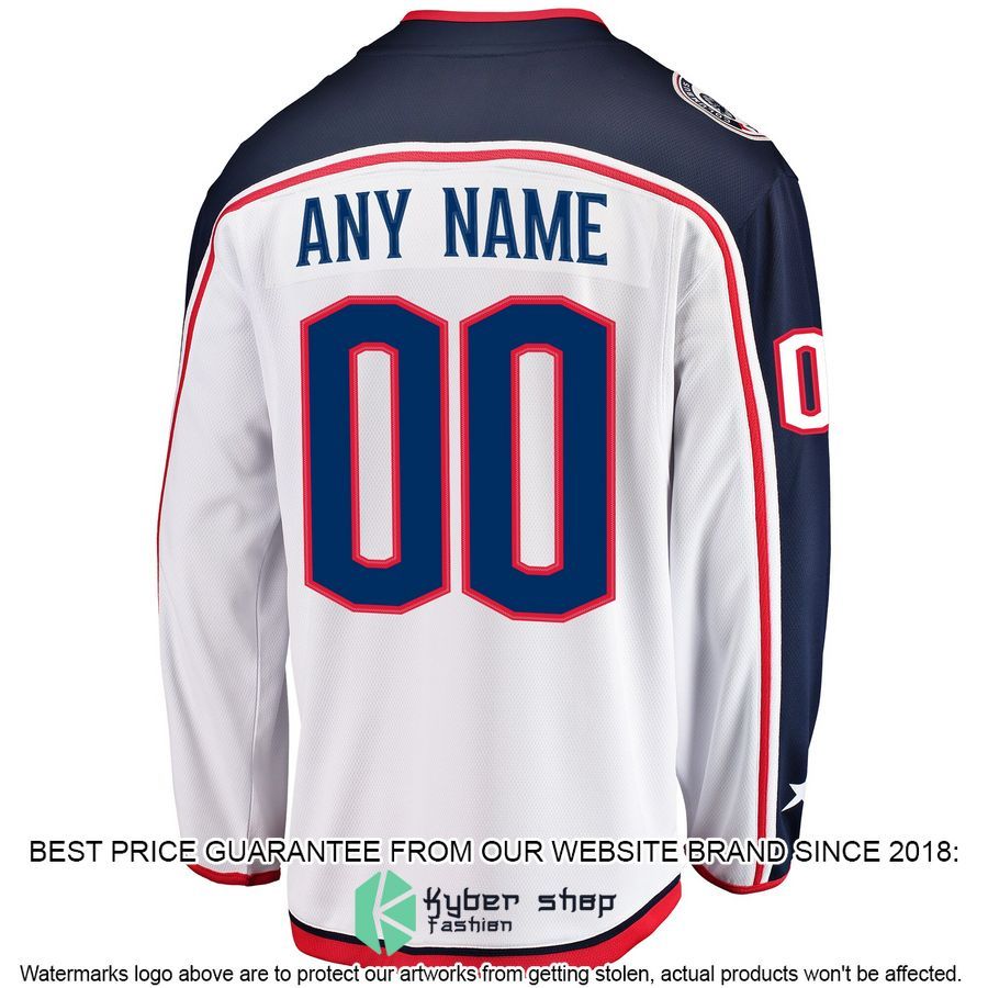 Columbus Blue Jackets Away Custom White Hockey Jersey 3 Columbus Blue Jackets Away Custom White Hockey Jersey word3
