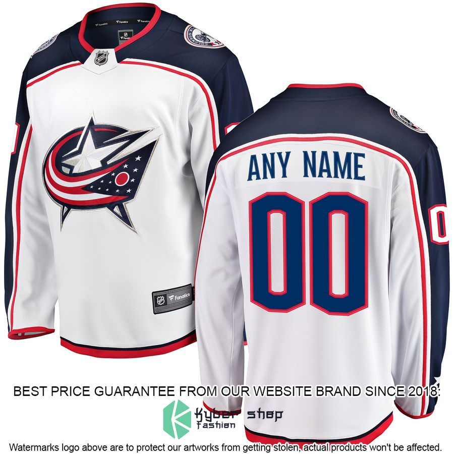Columbus Blue Jackets Away Custom White Hockey Jersey 4 Columbus Blue Jackets Away Custom White Hockey Jersey word3