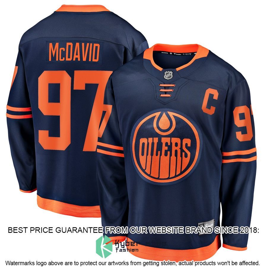 Connor McDavid Edmonton Oilers Alternate Premier Navy Hockey Jersey