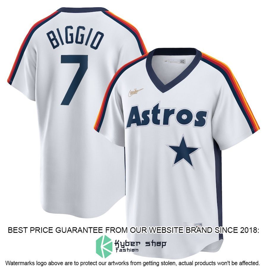 Craig Biggio Houston Astros Home Cooperstown Collection Logo Player White Baseball Jersey word2