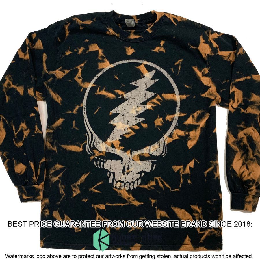 Crinkle Stealie Tie Dye black Shirt, Hoodie