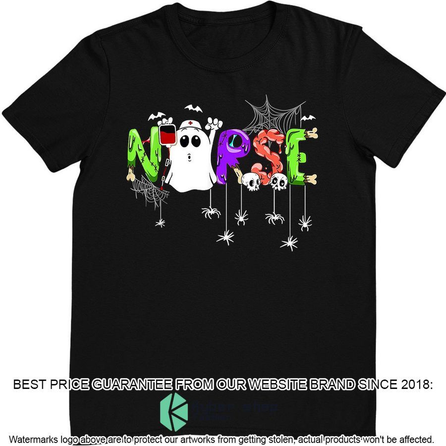 Cute Health Worker Nurse Halloween Pattern Halloween Nursing T-Shirt word2