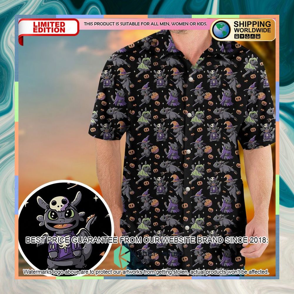 Cute Toothless Halloween Pattern Hawaiian Shirt 5 Cute Toothless Halloween Pattern Hawaiian Shirt word1