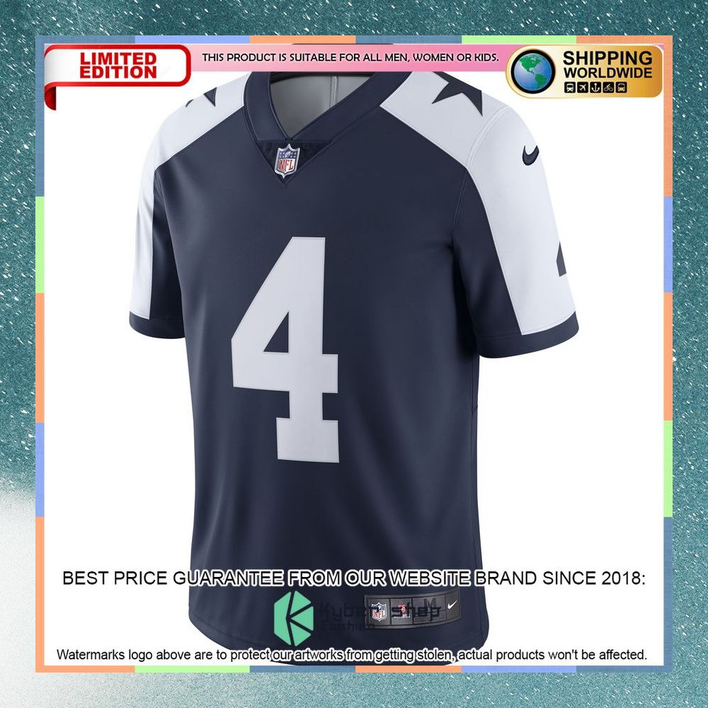 Dak Prescott Dallas Cowboys Alternate Vapor Navy Football Jersey 6 Dak Prescott Dallas Cowboys Alternate Vapor Navy Football Jersey word3