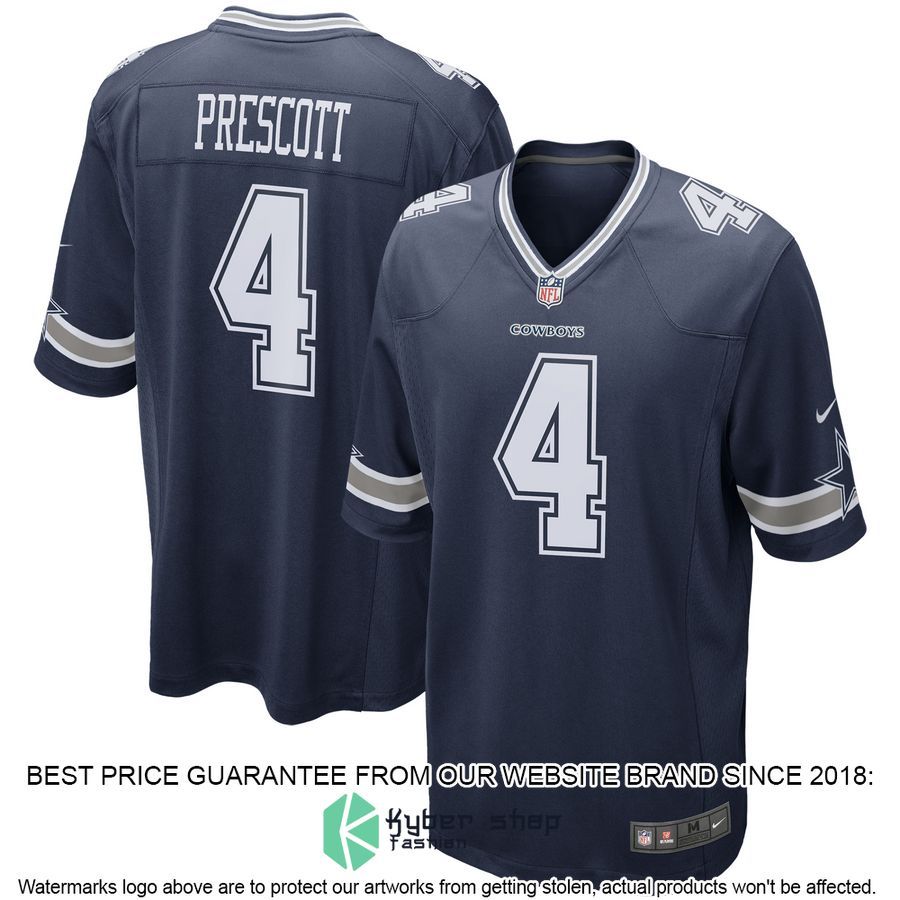Dak Prescott Dallas Cowboys Football Team Navy Football Jersey