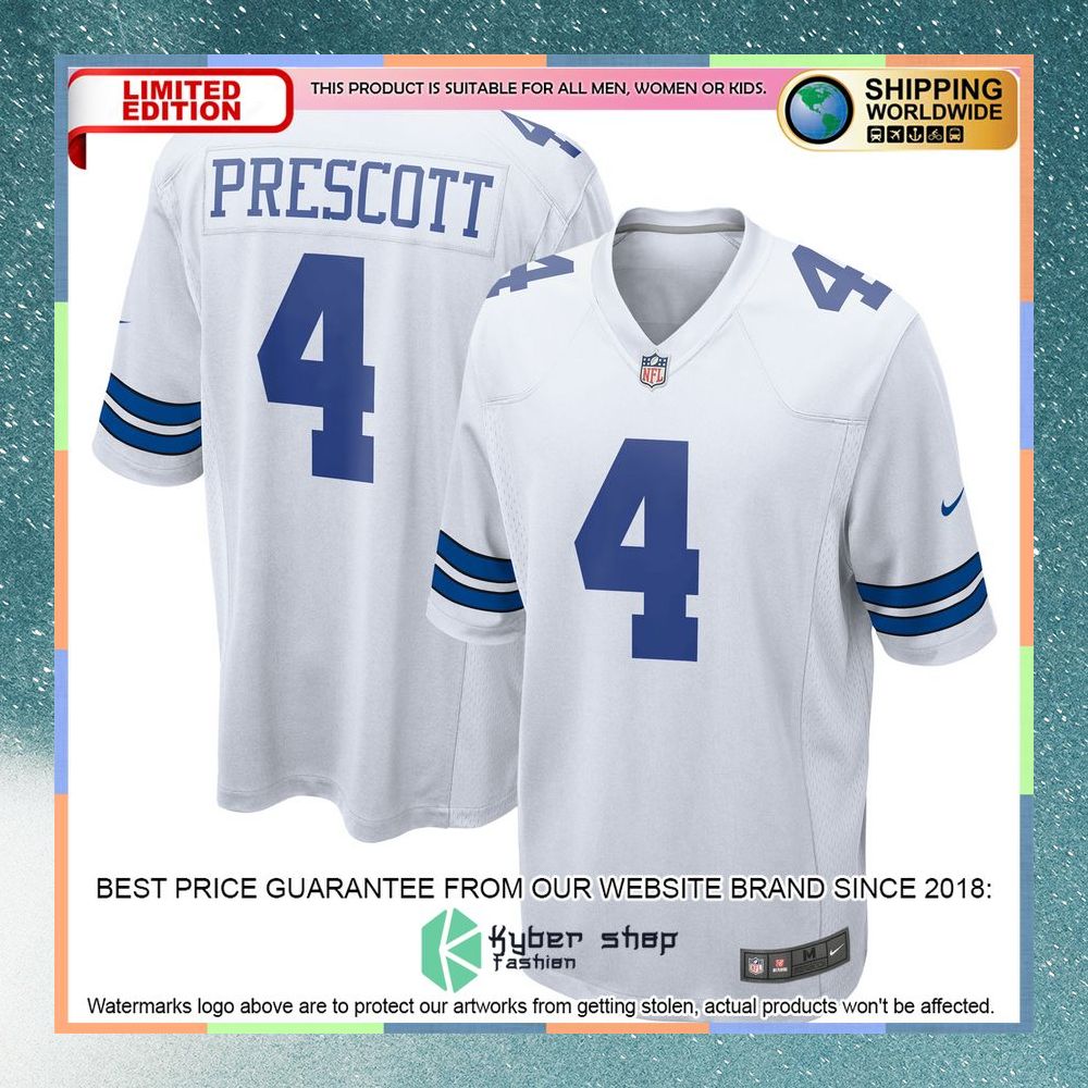 Dak Prescott Dallas Cowboys Football Team White Football Jersey 5 Dak Prescott Dallas Cowboys Football Team White Football Jersey word2