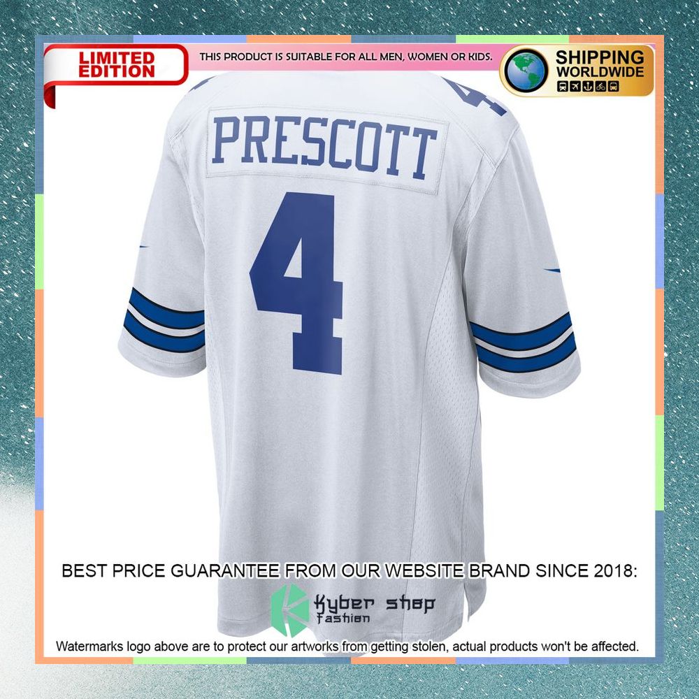 Dak Prescott Dallas Cowboys Football Team White Football Jersey 7 Dak Prescott Dallas Cowboys Football Team White Football Jersey word2