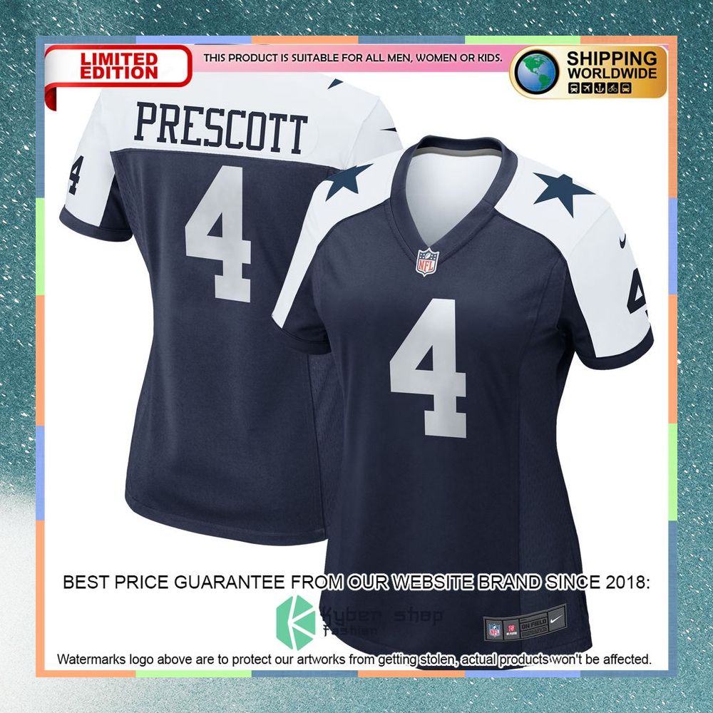 Dak Prescott Dallas Cowboys Women's Alternate Football Team Navy Football Jersey 5 Dak Prescott Dallas Cowboys Women's Alternate Football Team Navy Football Jersey word1