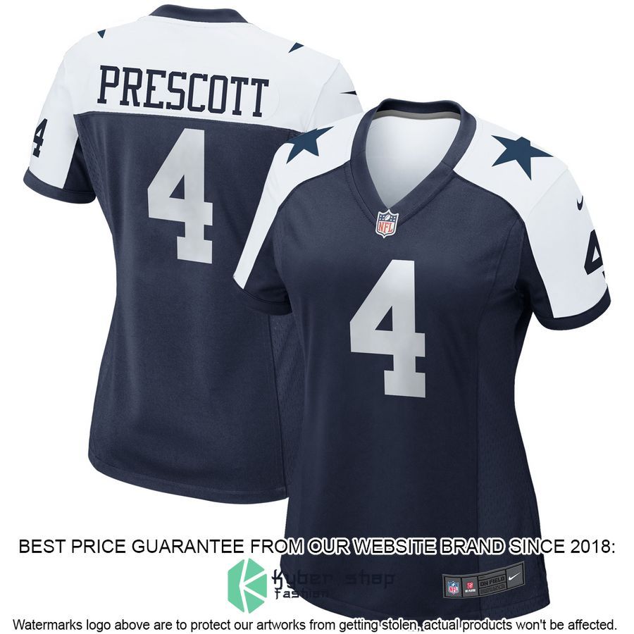 Dak Prescott Dallas Cowboys Women's Alternate Football Team Navy Football Jersey 4 Dak Prescott Dallas Cowboys Women's Alternate Football Team Navy Football Jersey word1