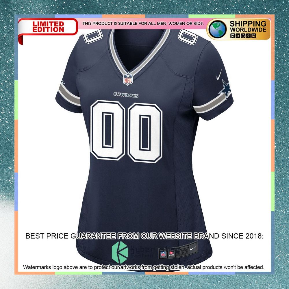 Dallas Cowboys Women's Custom Navy Football Jersey 6 Dallas Cowboys Women's Custom Navy Football Jersey word1