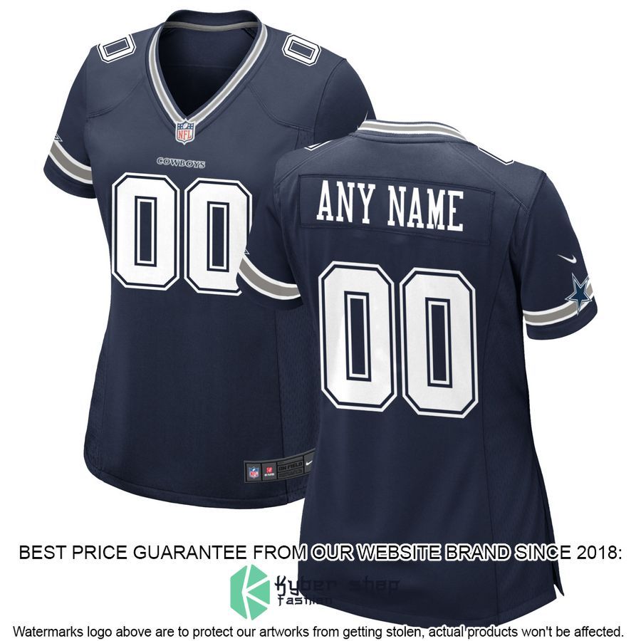 Dallas Cowboys Women's Custom Navy Football Jersey 4 Dallas Cowboys Women's Custom Navy Football Jersey word1