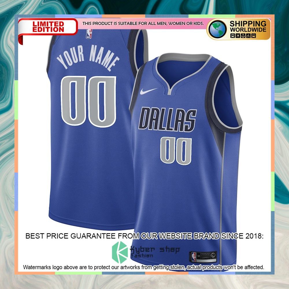 Dallas Mavericks Nike 2020-21 Custom Blue Basketball Jersey 4 Dallas Mavericks Nike 2020-21 Custom Blue Basketball Jersey word3