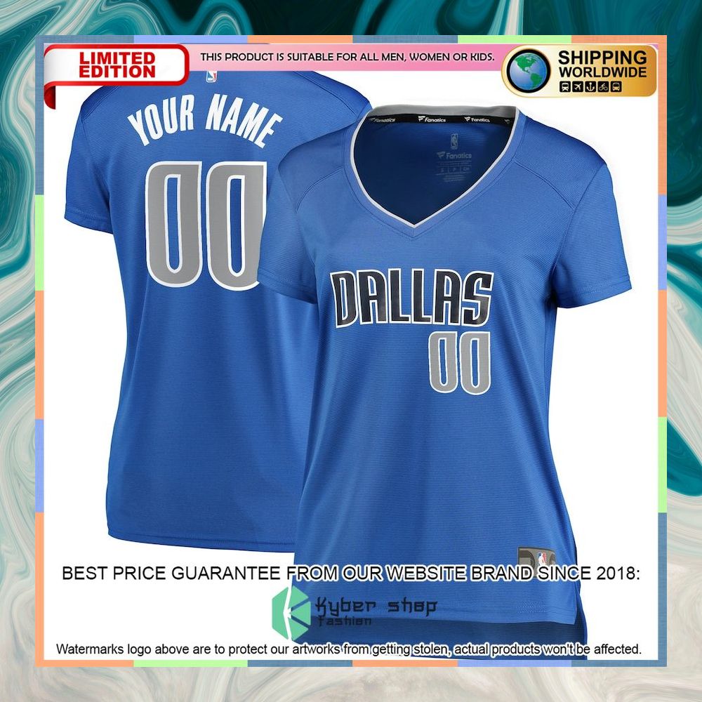 Dallas Mavericks Women's Custom Royal Basketball Jersey 4 Dallas Mavericks Women's Custom Royal Basketball Jersey word2