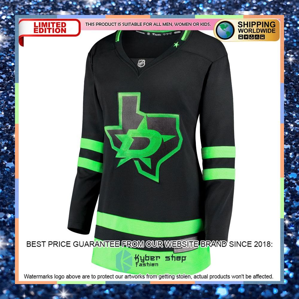 Dallas Stars Women's 2020-21 Alternate Premier Black Hockey Jersey 6 Dallas Stars Women's 2020-21 Alternate Premier Black Hockey Jersey word1