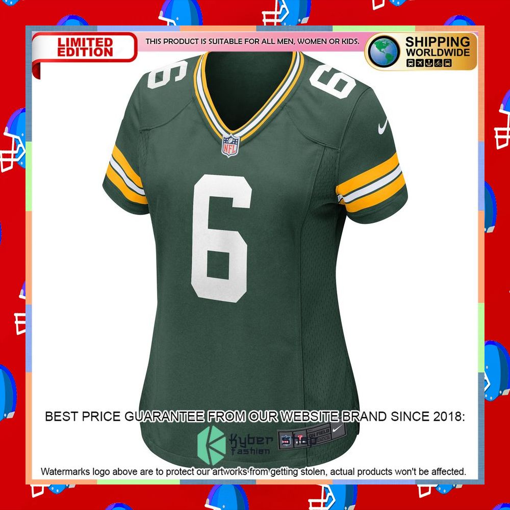 Dallin Leavitt Green Bay Packers Women's Green Football Jersey 6 Dallin Leavitt Green Bay Packers Women's Green Football Jersey word1