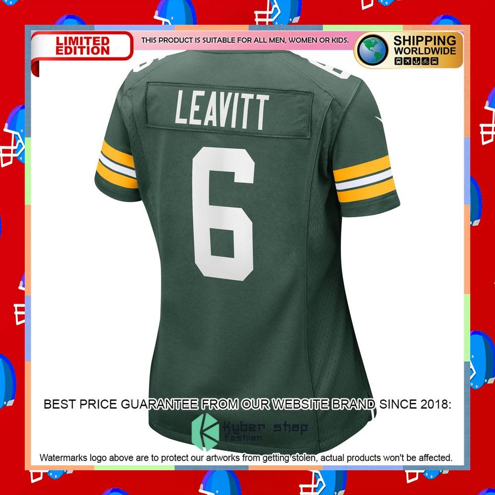 Dallin Leavitt Green Bay Packers Women's Green Football Jersey 7 Dallin Leavitt Green Bay Packers Women's Green Football Jersey word1