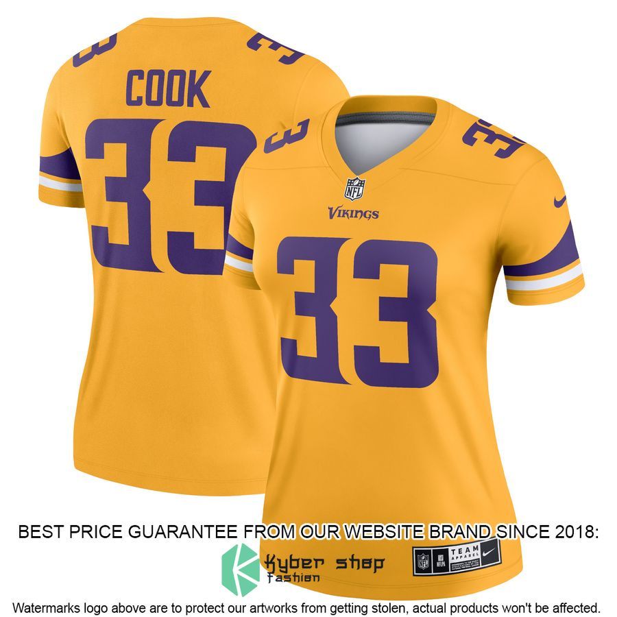 Dalvin Cook Minnesota Vikings Women's Inverted Legend Gold Football Jersey