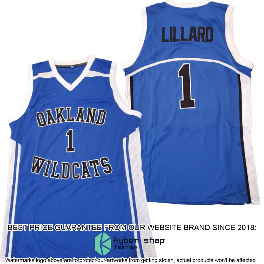 Damian Lillard Oakland Wildcats High School Basketball Jersey word2