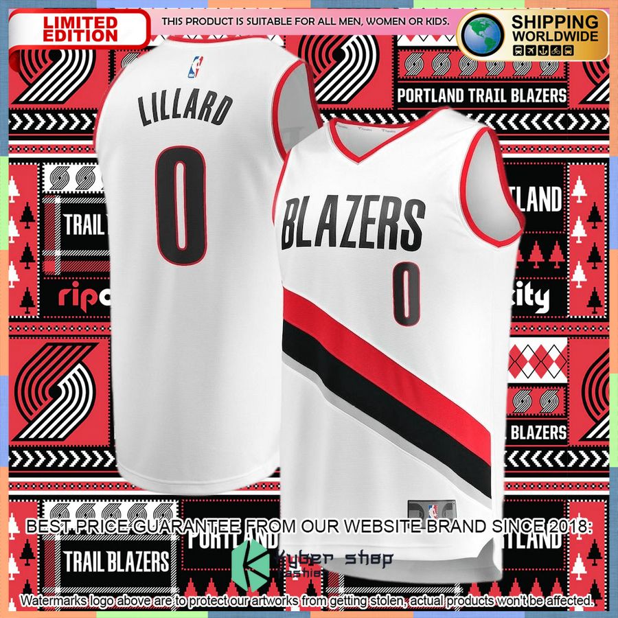 Damian Lillard Portland Trail Blazers 2020-21 White Basketball Jersey 4 Damian Lillard Portland Trail Blazers 2020-21 White Basketball Jersey word1