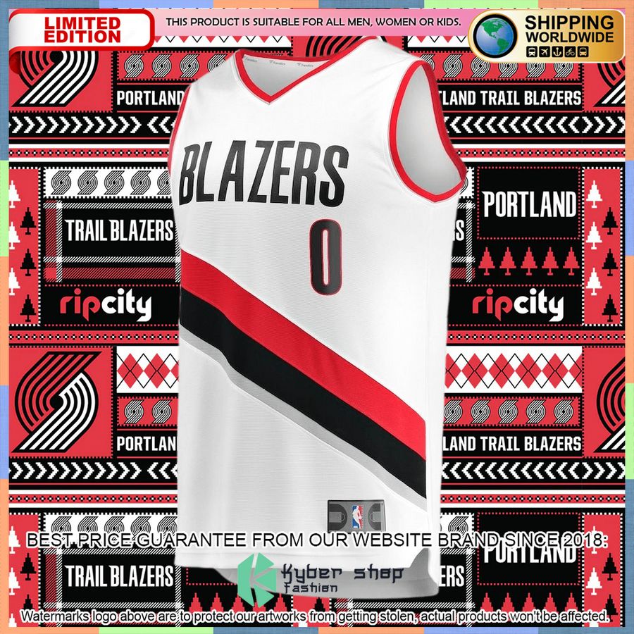 Damian Lillard Portland Trail Blazers 2020-21 White Basketball Jersey 5 Damian Lillard Portland Trail Blazers 2020-21 White Basketball Jersey word1