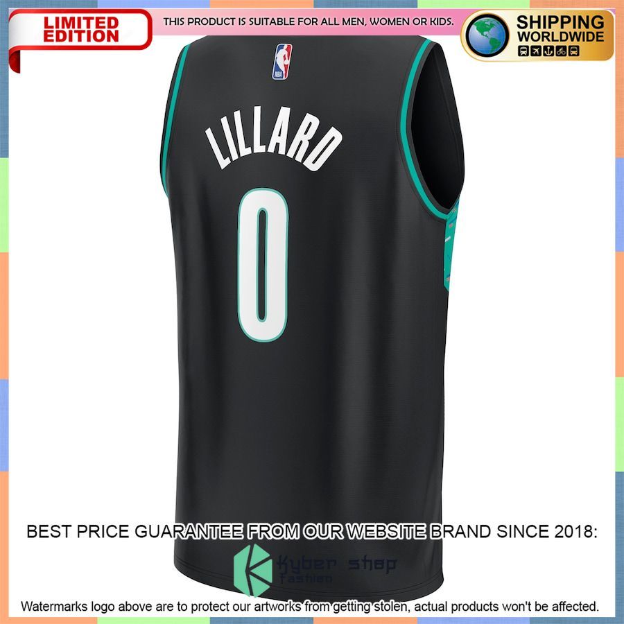 Damian Lillard Portland Trail Blazers Youth 2022-23 Black Basketball Jersey 3 Damian Lillard Portland Trail Blazers Youth 2022-23 Black Basketball Jersey word3