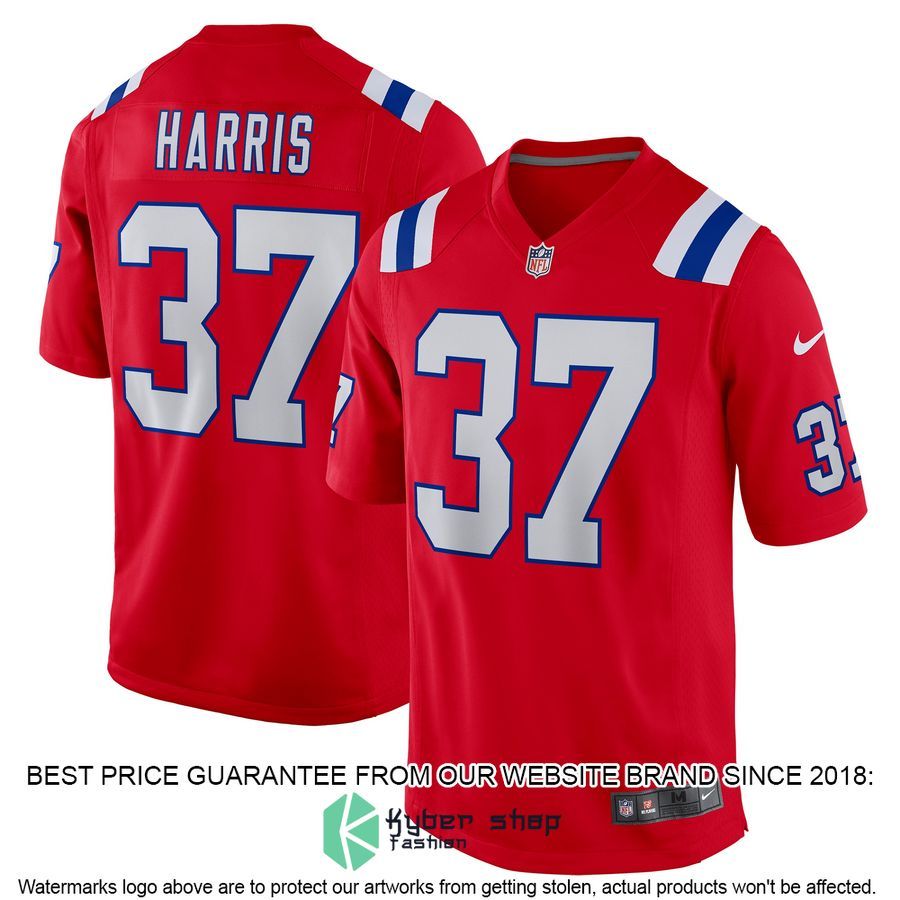 Damien Harris New England Patriots Red Football Jersey