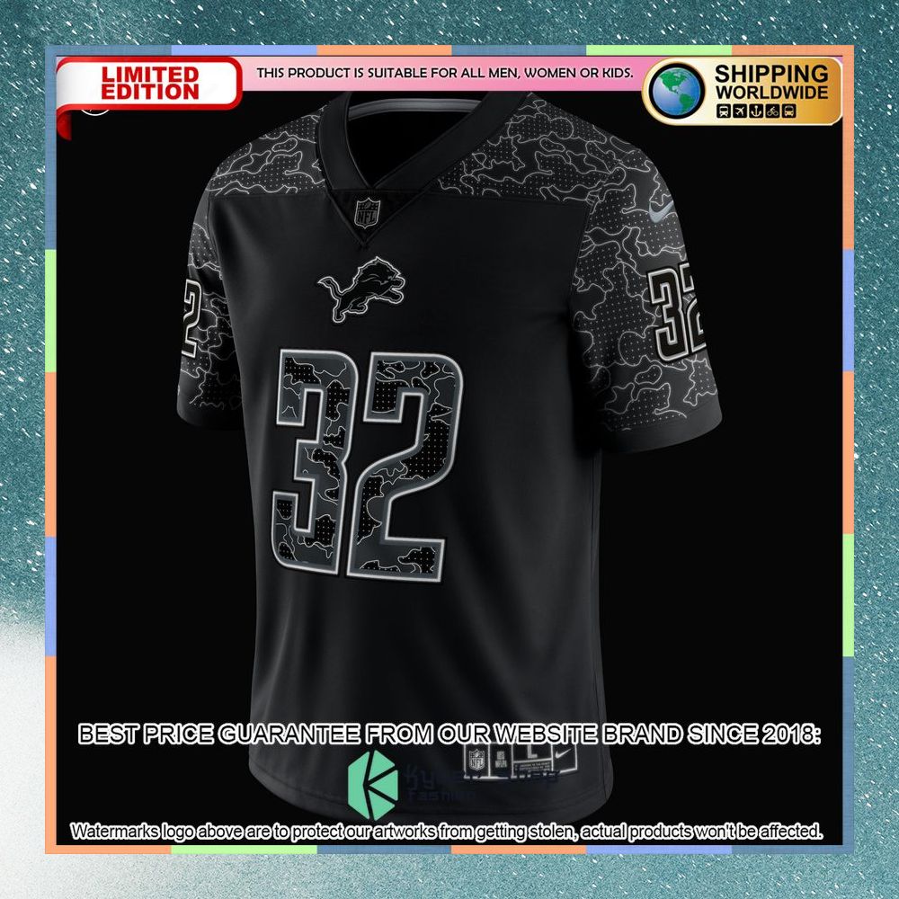 D'Andre Swift Detroit Lions RFLCTV Black Football Jersey 8 D'Andre Swift Detroit Lions RFLCTV Black Football Jersey word2