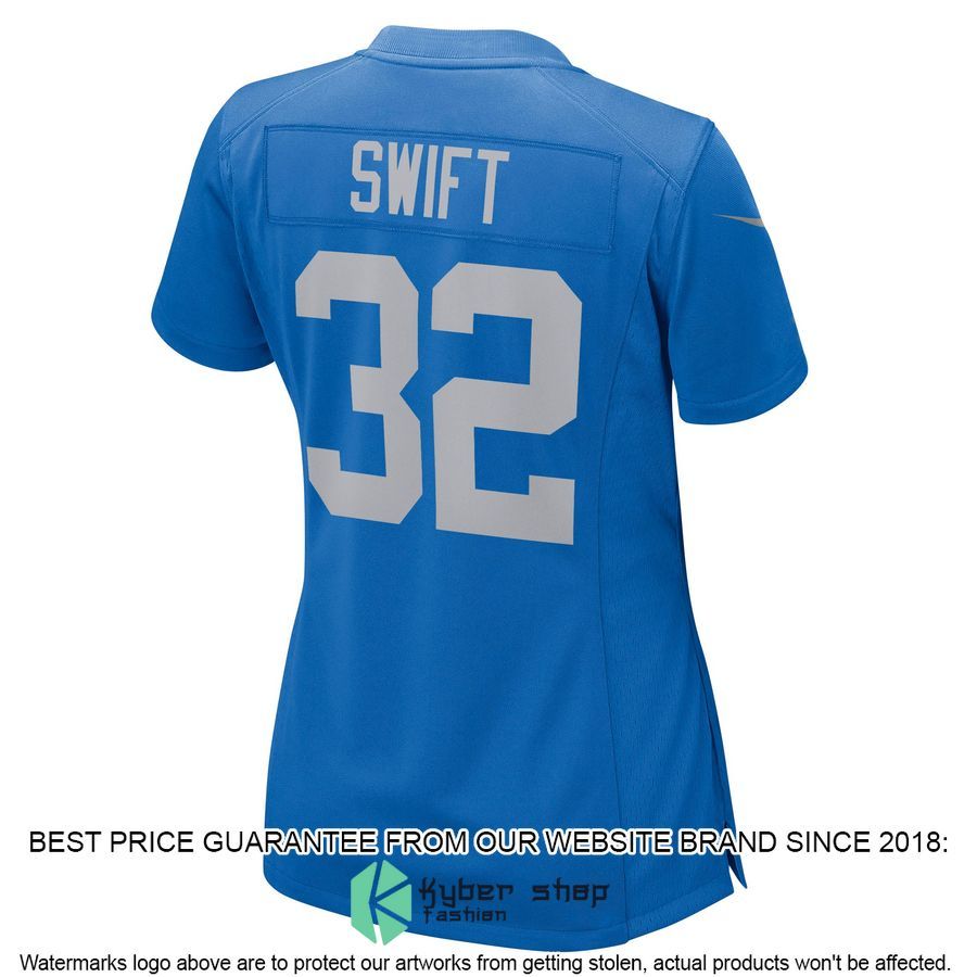 D'Andre Swift Detroit Lions Women's Blue Football Jersey 3 D'Andre Swift Detroit Lions Women's Blue Football Jersey word2