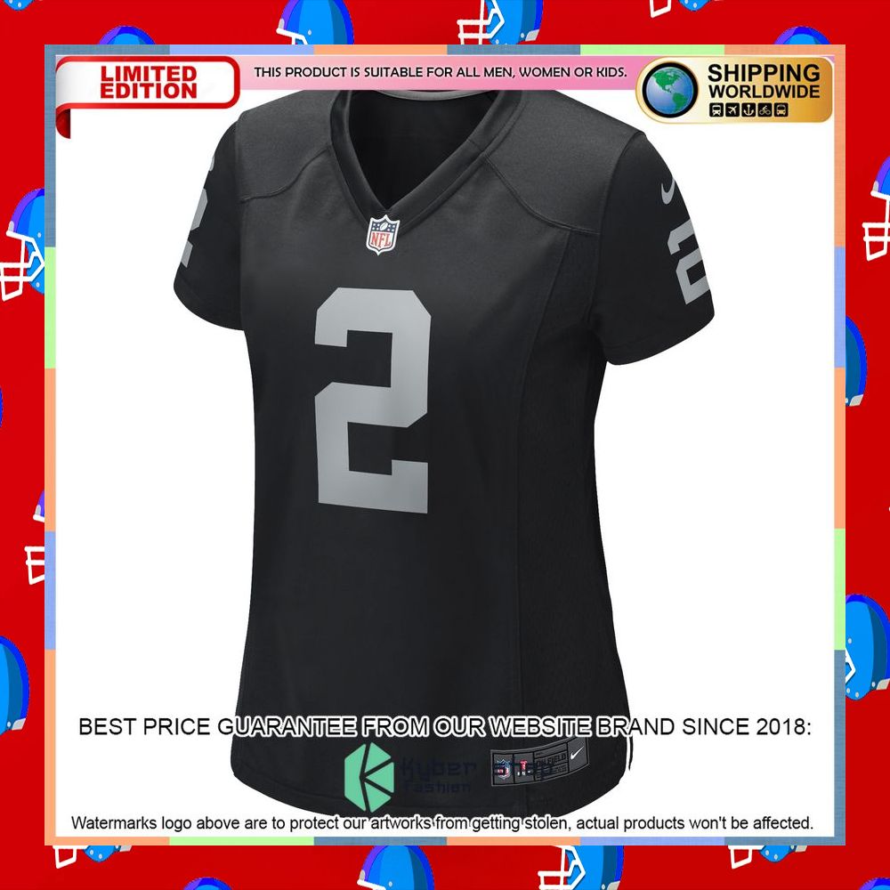 Daniel Carlson Las Vegas Raiders Women's Black Football Jersey 6 Daniel Carlson Las Vegas Raiders Women's Black Football Jersey word1