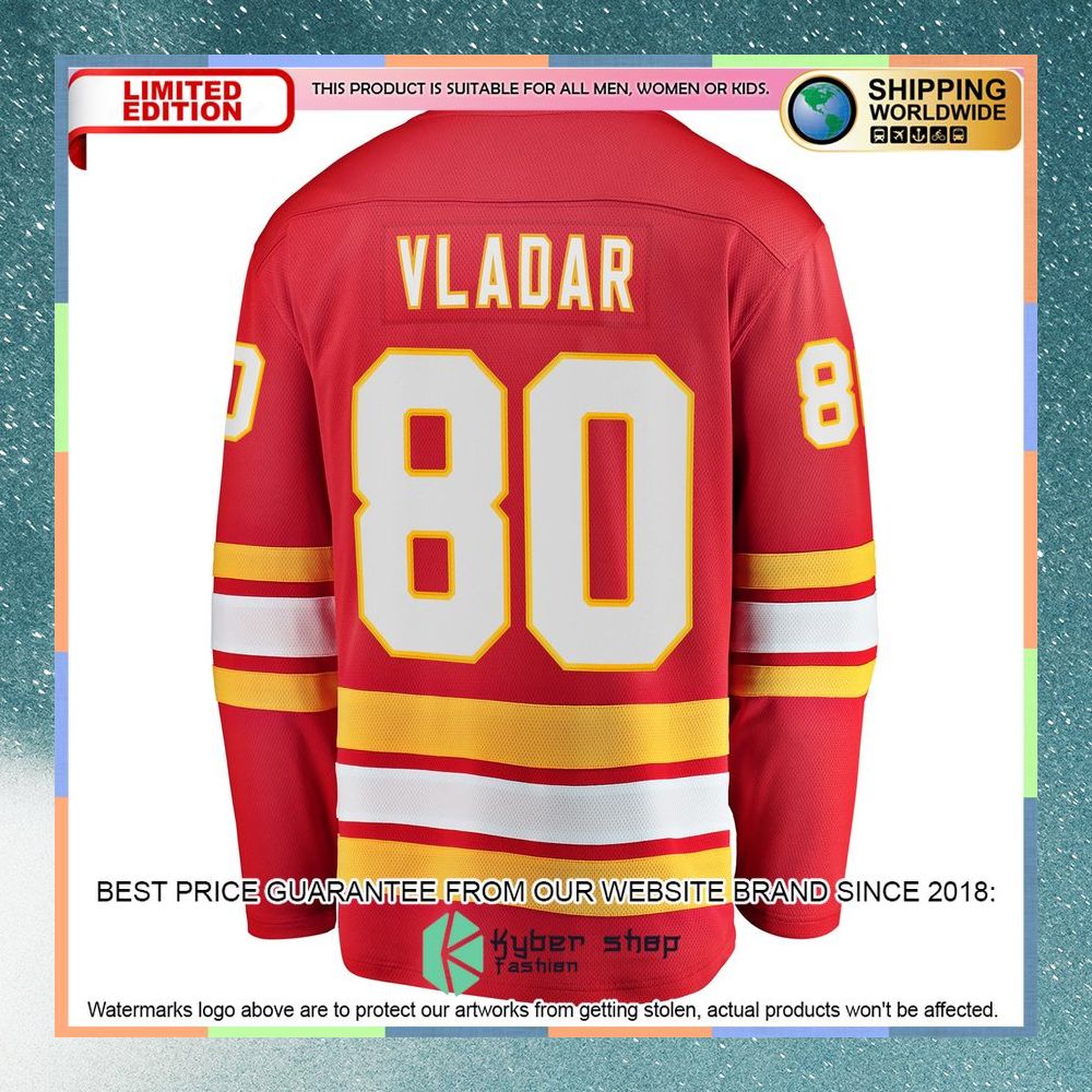 Daniel Vladar Calgary Flames Red Hockey Jersey 7 Daniel Vladar Calgary Flames Red Hockey Jersey word1