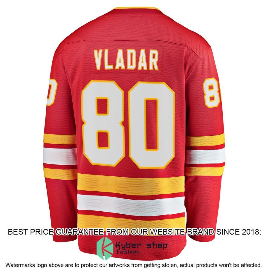 Daniel Vladar Calgary Flames Red Hockey Jersey 3 Daniel Vladar Calgary Flames Red Hockey Jersey word1