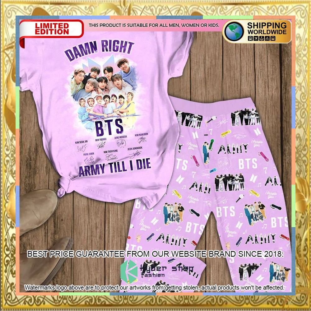 Danm Right BTS Army Till I Die Pajamas Set 4 Danm Right BTS Army Till I Die Pajamas Set word1