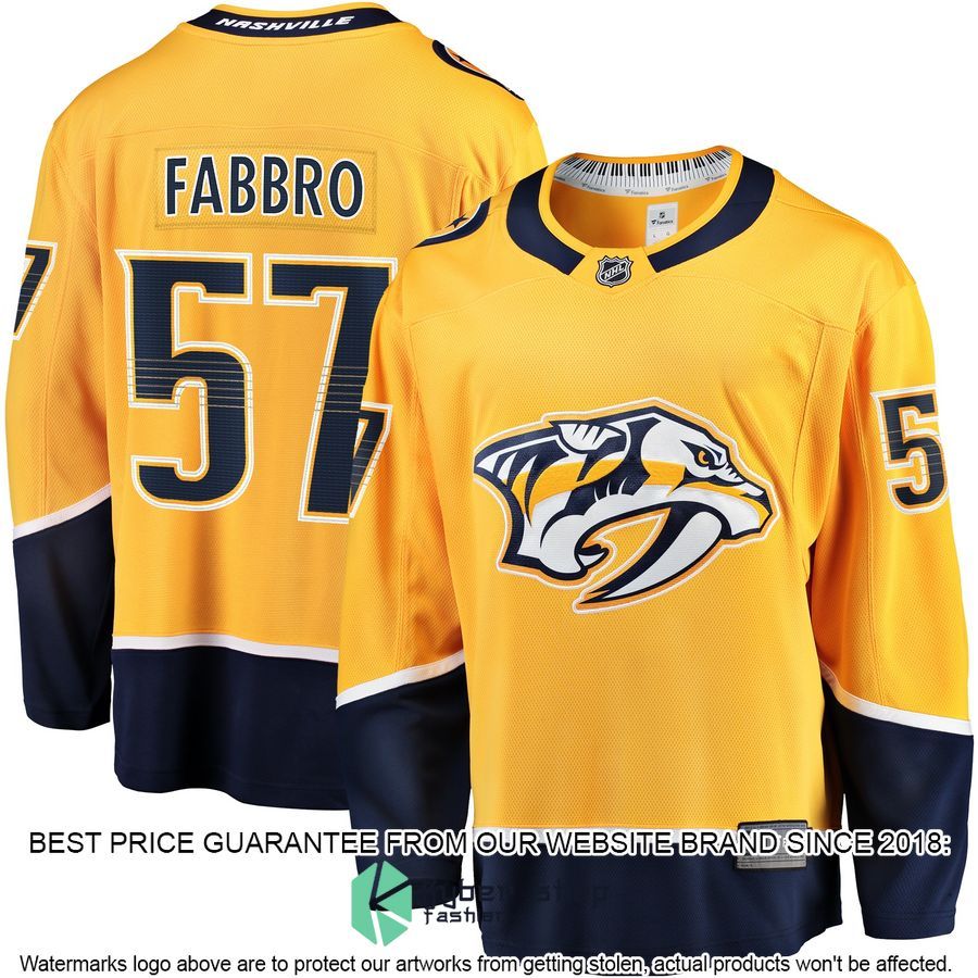 Dante Fabbro Nashville Predators Replica Gold Hockey Jersey