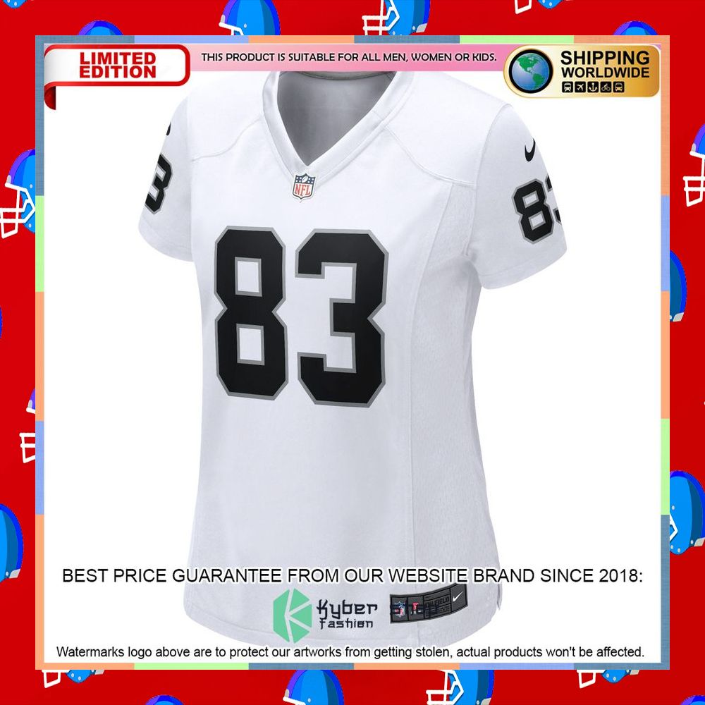 Darren Waller Las Vegas Raiders Women's White Football Jersey 6 Darren Waller Las Vegas Raiders Women's White Football Jersey word2