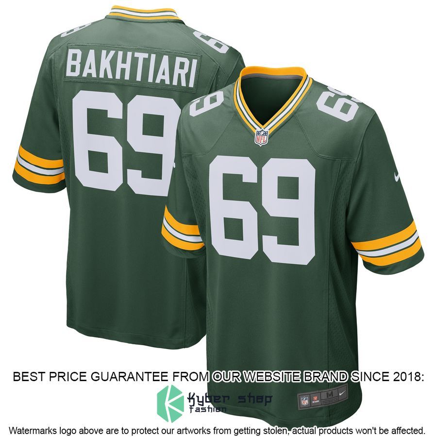 David Bakhtiari Green Bay Packers Green Football Jersey