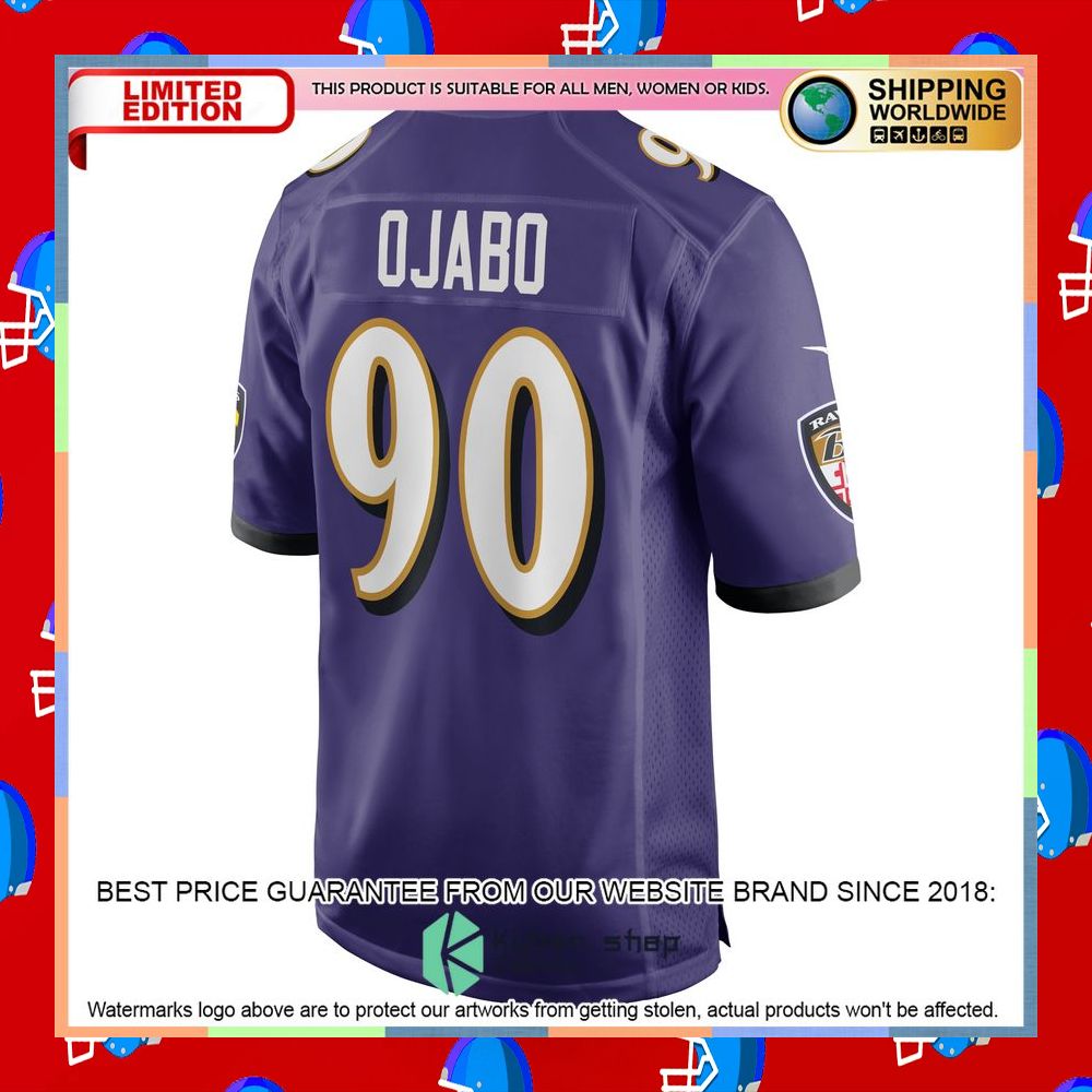 David Ojabo Baltimore Ravens 2022 NFL Draft Pick Purple Football Jersey 7 David Ojabo Baltimore Ravens 2022 NFL Draft Pick Purple Football Jersey word2