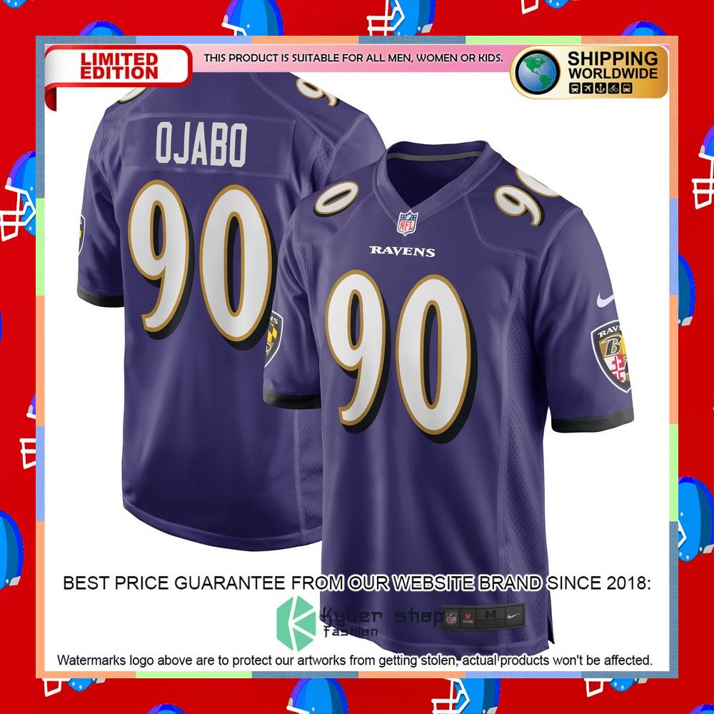 David Ojabo Baltimore Ravens 2022 NFL Draft Pick Purple Football Jersey 8 David Ojabo Baltimore Ravens 2022 NFL Draft Pick Purple Football Jersey word2