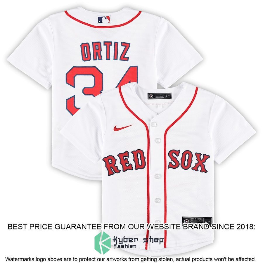 David Ortiz Boston Red Sox Preschool 2022 Hall Of Fame Team Player White Baseball Jersey
