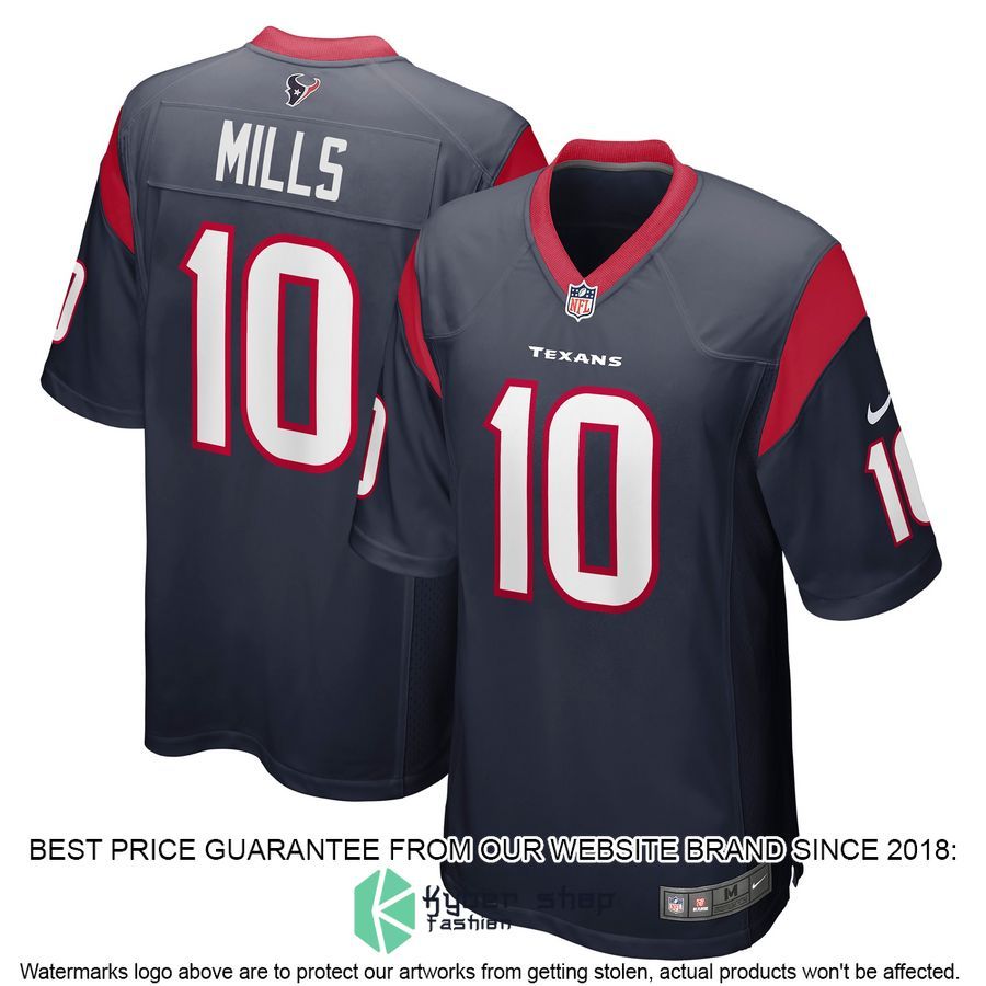 Davis Mills Houston Texans Navy Football Jersey