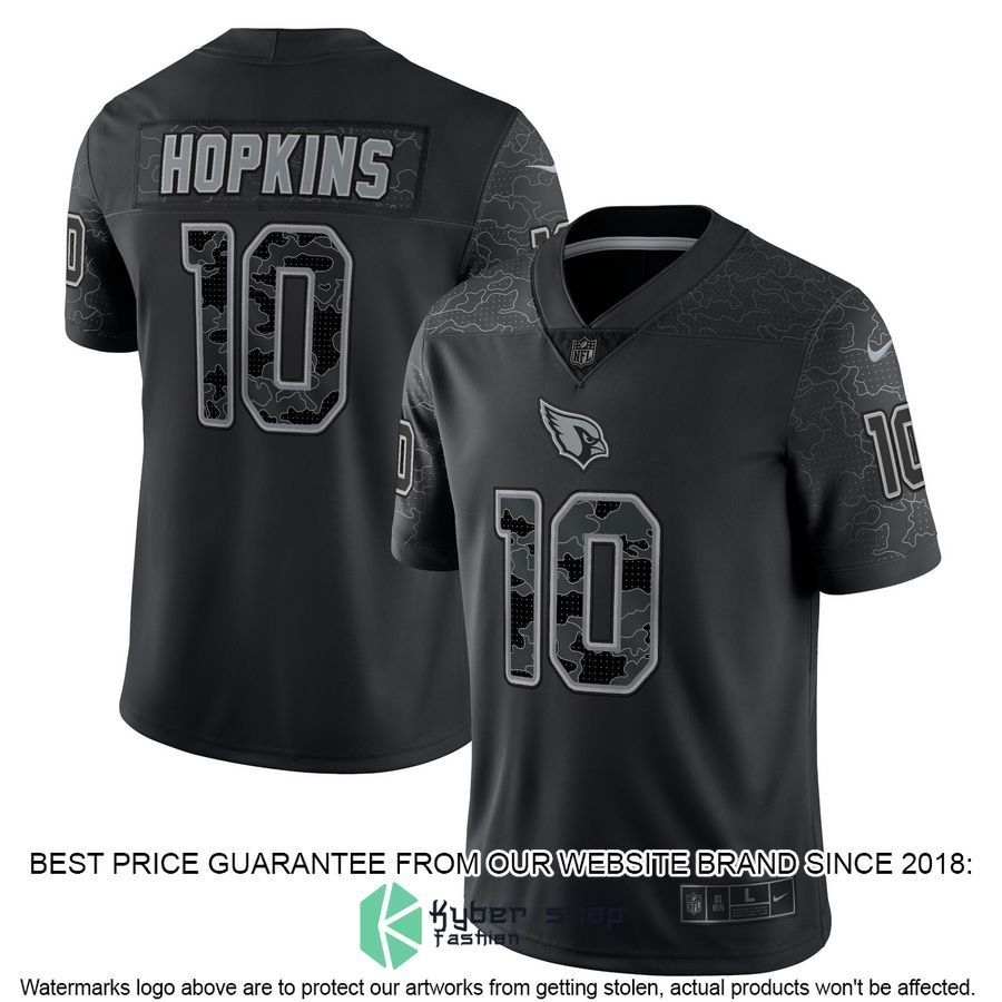 DeAndre Hopkins Arizona Cardinals RFLCTV Black Football Jersey