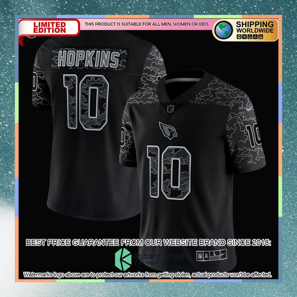 DeAndre Hopkins Arizona Cardinals RFLCTV Black Football Jersey 6 DeAndre Hopkins Arizona Cardinals RFLCTV Black Football Jersey word1