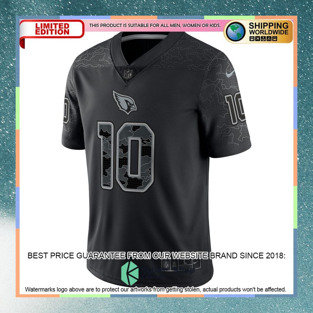 DeAndre Hopkins Arizona Cardinals RFLCTV Black Football Jersey 7 DeAndre Hopkins Arizona Cardinals RFLCTV Black Football Jersey word1