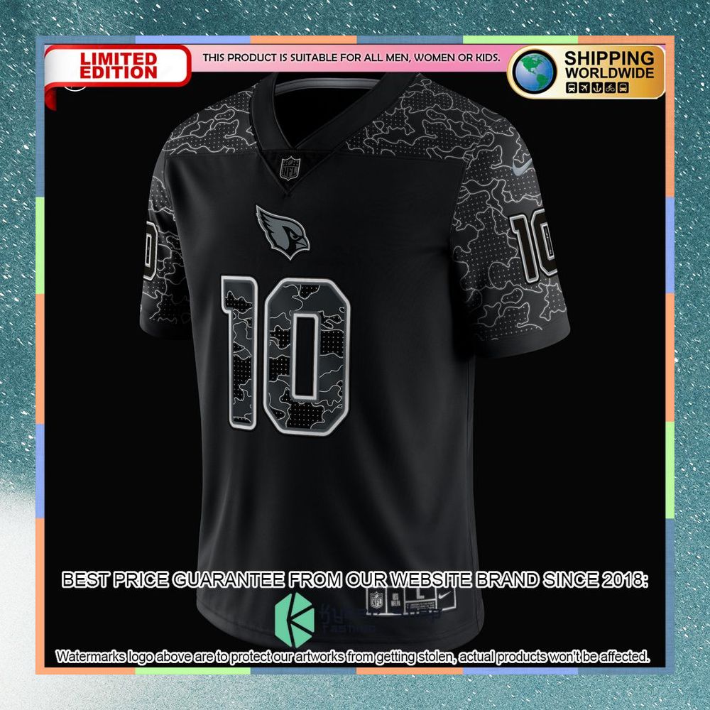 DeAndre Hopkins Arizona Cardinals RFLCTV Black Football Jersey 8 DeAndre Hopkins Arizona Cardinals RFLCTV Black Football Jersey word1