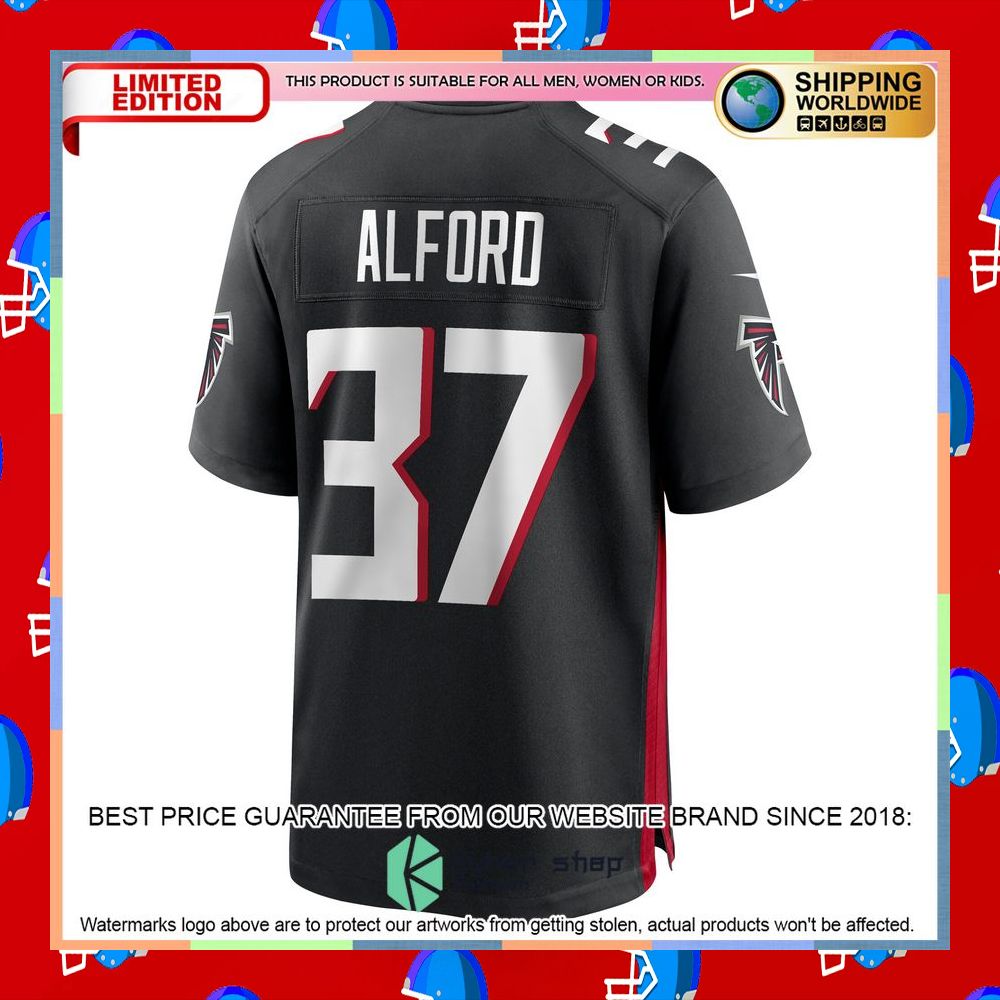 Dee Alford Atlanta Falcons Black Football Jersey 7 Dee Alford Atlanta Falcons Black Football Jersey word2