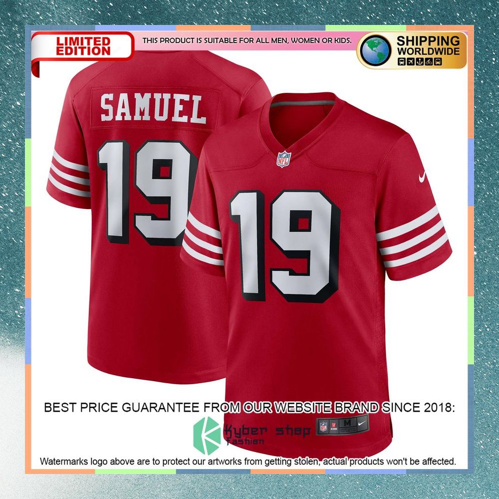 Deebo Samuel San Francisco 49ers Alternate Scarlet Football Jersey 5 Deebo Samuel San Francisco 49ers Alternate Scarlet Football Jersey word2