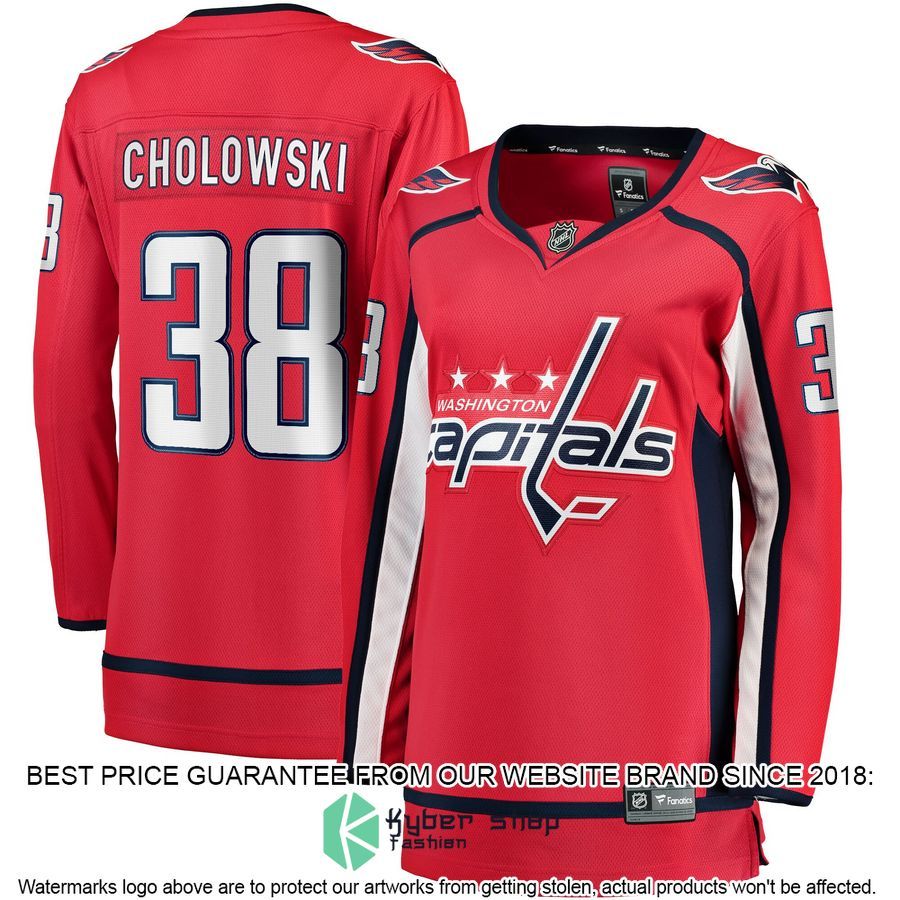 Dennis Cholowski Washington Capitals Women's Red Hockey Jersey