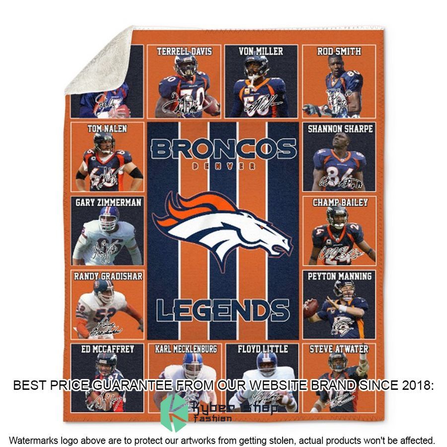 Denver Broncos Legends Fleece Blanket word2