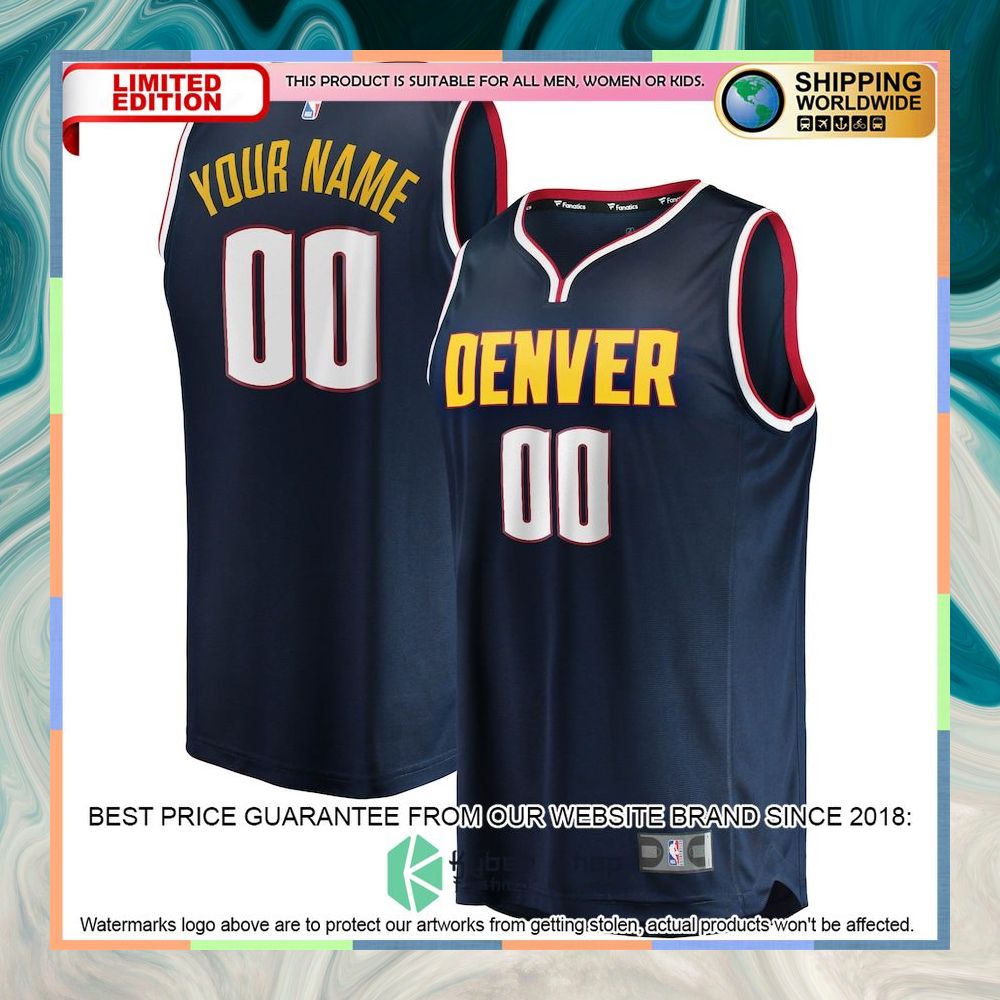 Denver Nuggets 2018-19 Custom Navy Basketball Jersey 4 Denver Nuggets 2018-19 Custom Navy Basketball Jersey word2